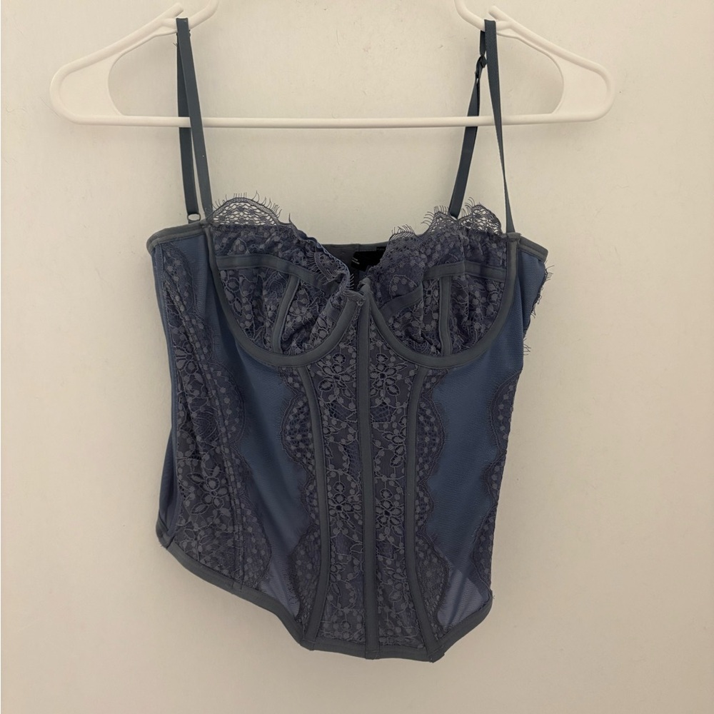 Urban Outfitters Lace Bustier in Navy